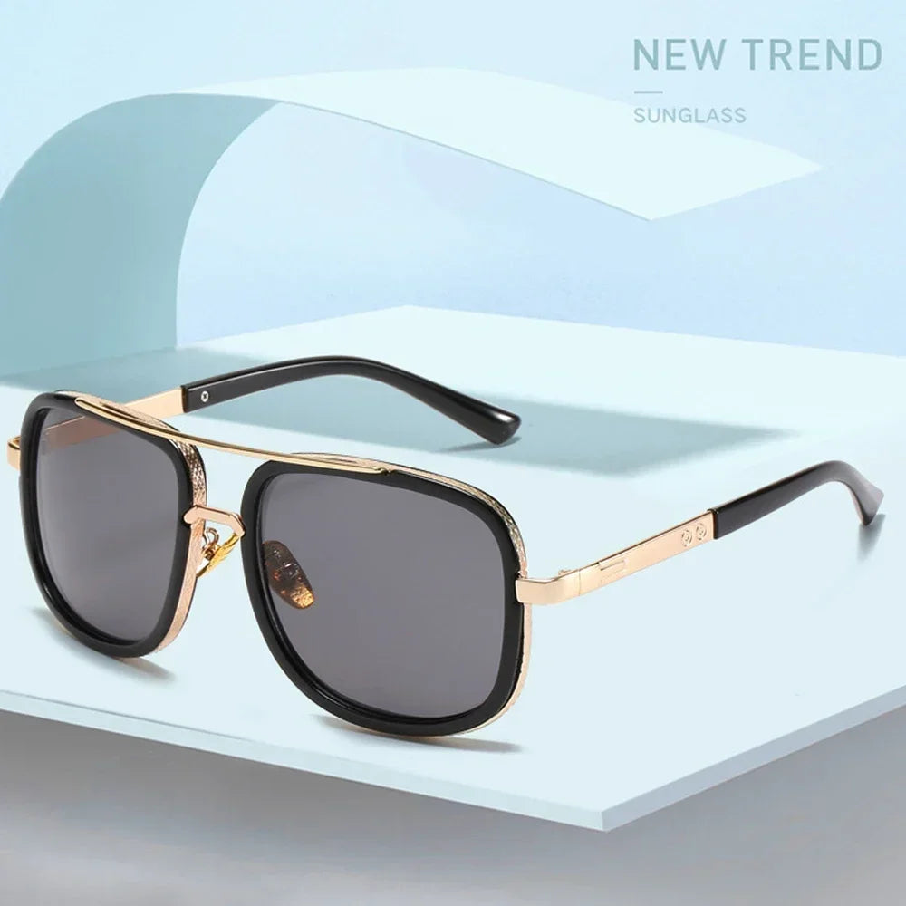 Classic Oversized Men Sunglasses Luxury Brand Women Mach One Sun Glasses Square Retro Oculos De Sol Male UV400 Mirror Eyewear