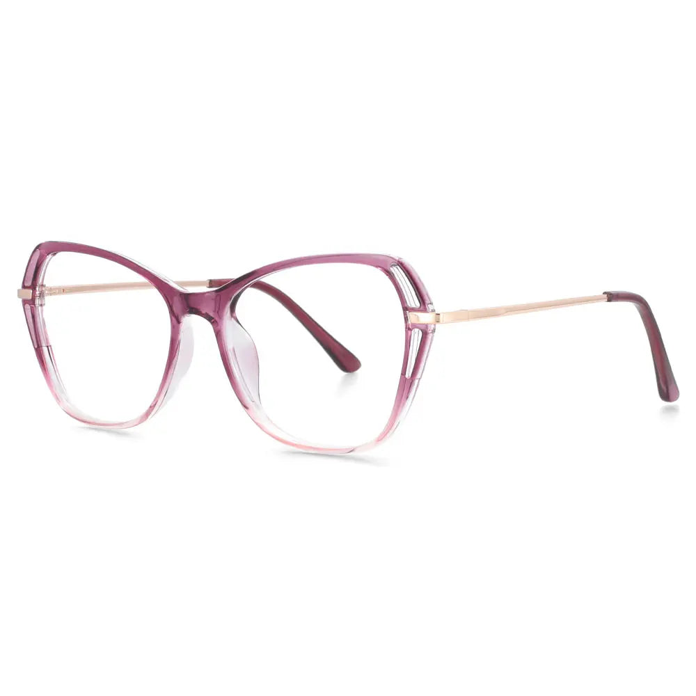 53835 Fashion Cat Eye anti Blue Light Optical Glasses Frames Women Plastic Titanium Computer Eyeglasses