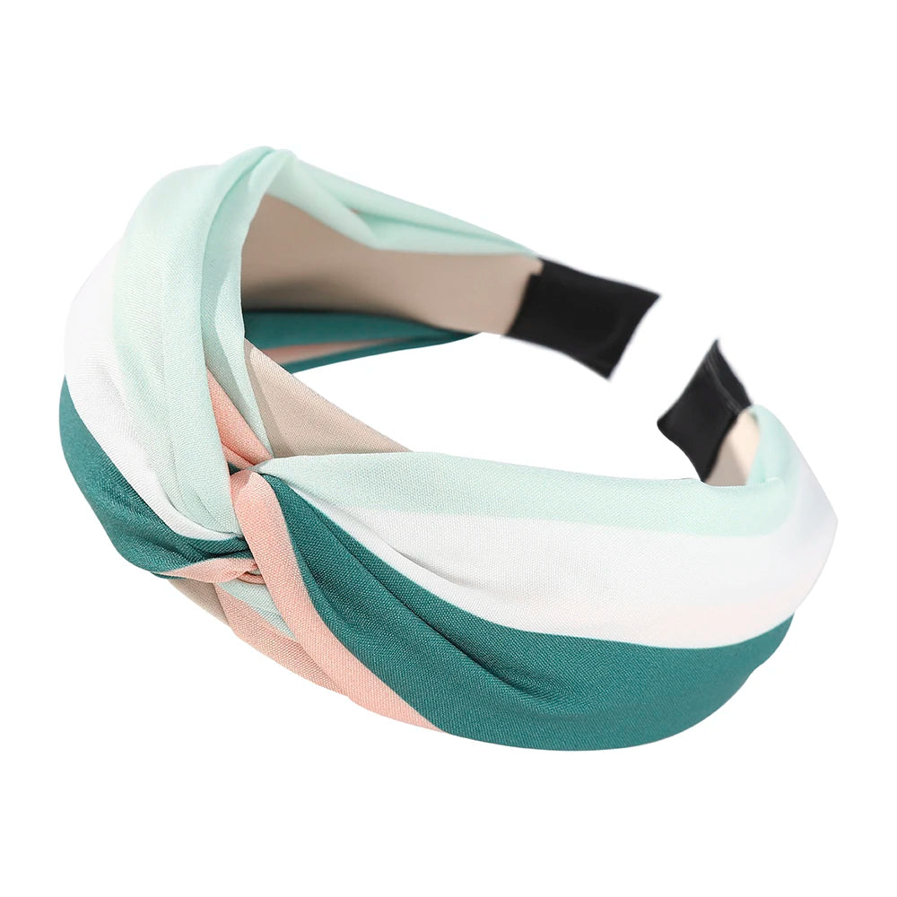 Women Headband Solid Twist Hairbands Turban Bow Knot Cross Tie Cloth Wide Hair Band Hoop Hair Accessories Lady Headdress
