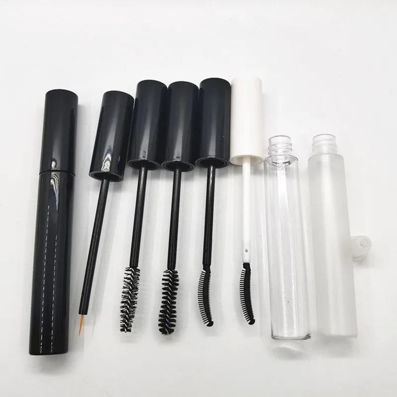 12Ml Empty Refillable Clear/Frosted Mascara Tubes Liquid Eyelash Cream Vial Bottle Travel Portable Beauty Cosmetics Containers