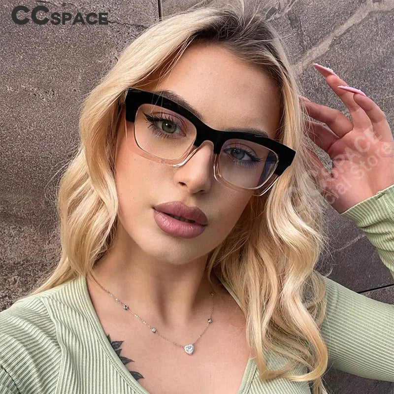 49524 TR90 Cat Eye anti Blue Glasses Frames Retro Men Women Optical Fashion Computer Glasses